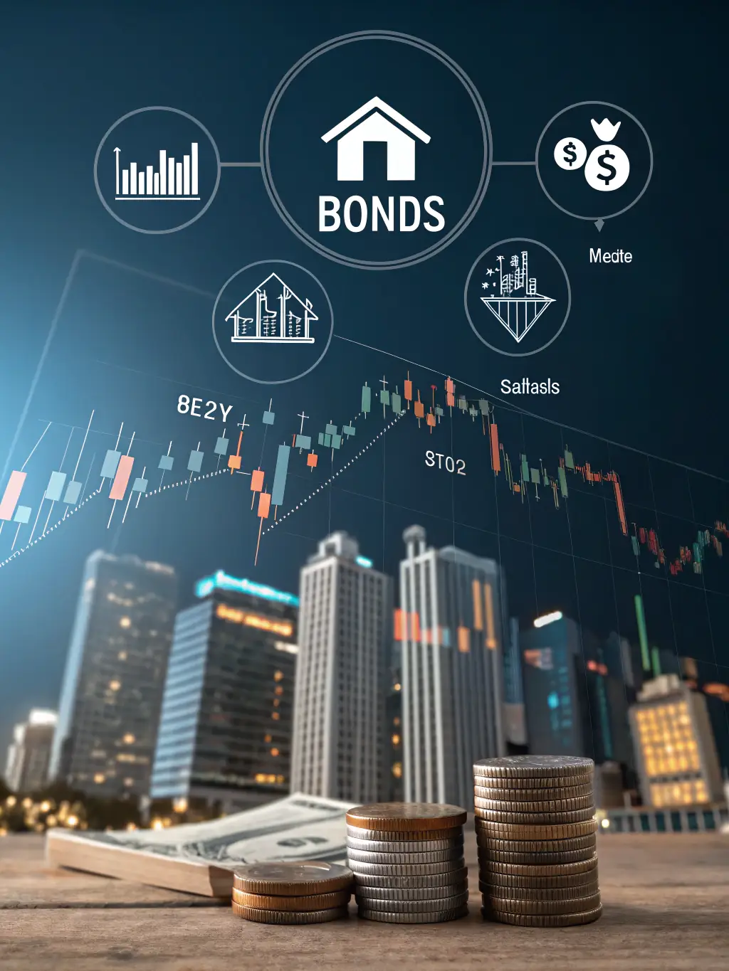 A visual representation of a diversified investment portfolio, showcasing various asset allocations and risk management strategies.